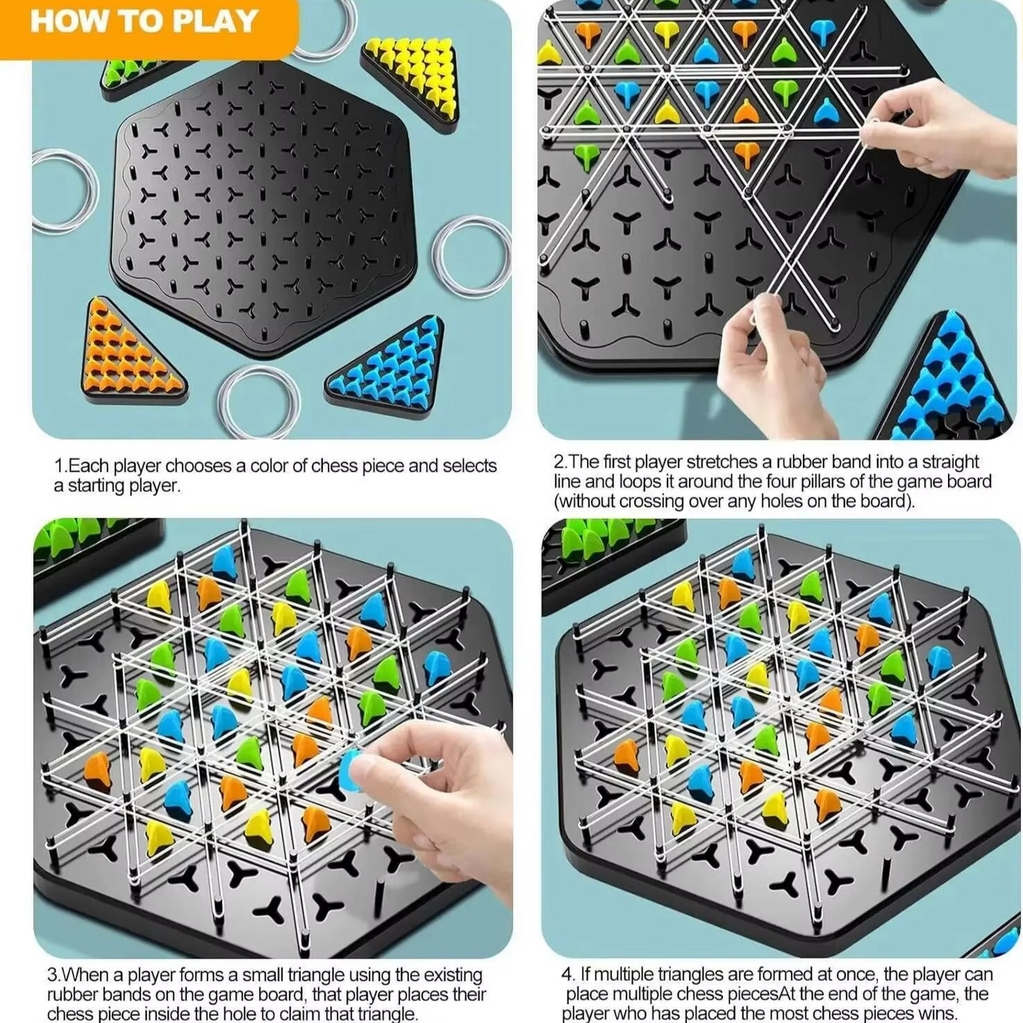 Fun Triangle Chess Battle Board Game for Family