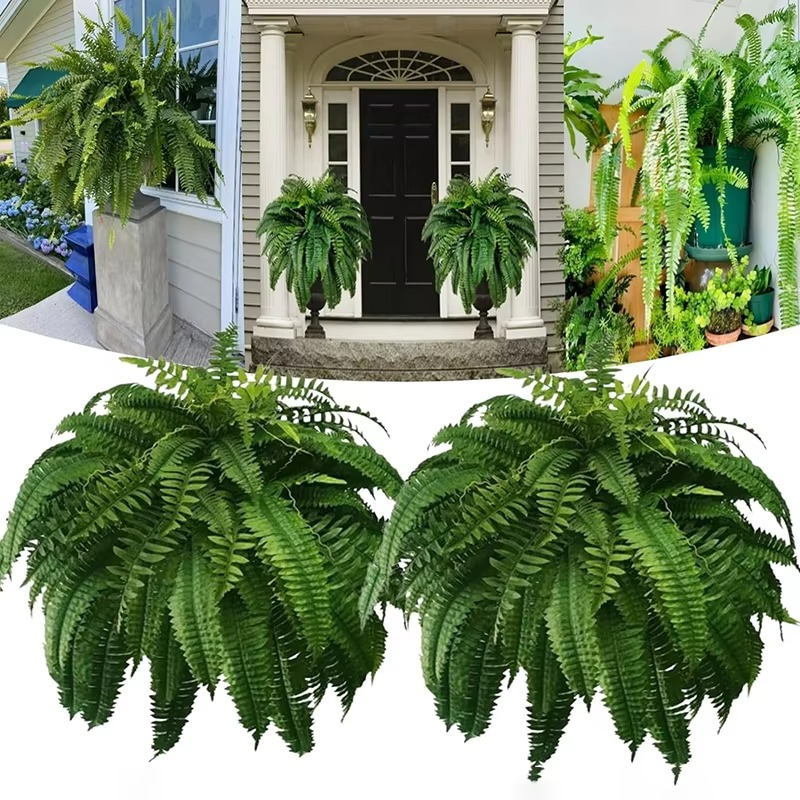 Realistic Artificial Boston Fern for Home and Garden Decor
