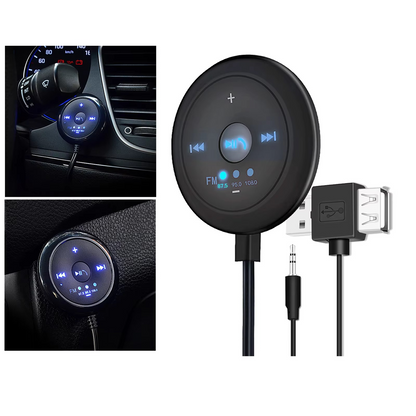 Wireless Car Audio Adapter with Bluetooth and AUX Input