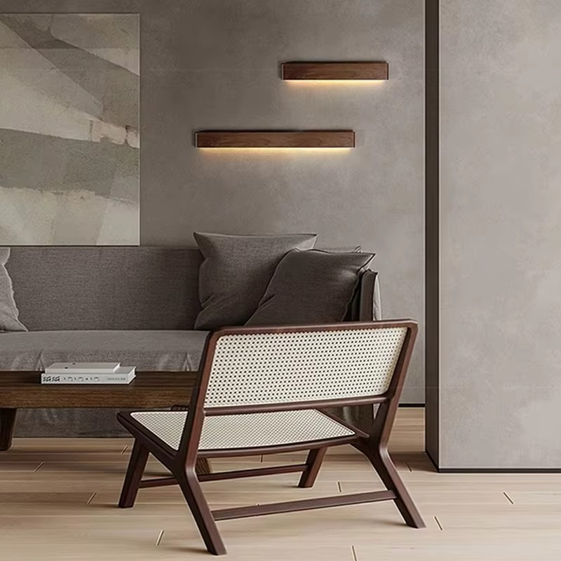 Rustic Wood LED Wall Lamp for Home Decor