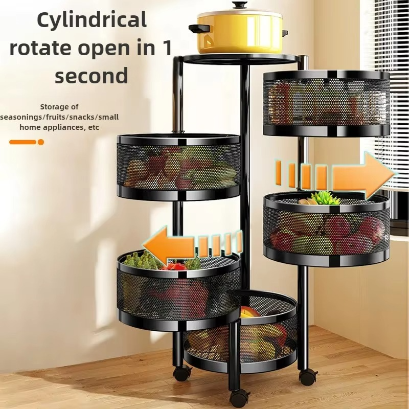 Adjustable 3-Tier Circular Kitchen Storage Organizer