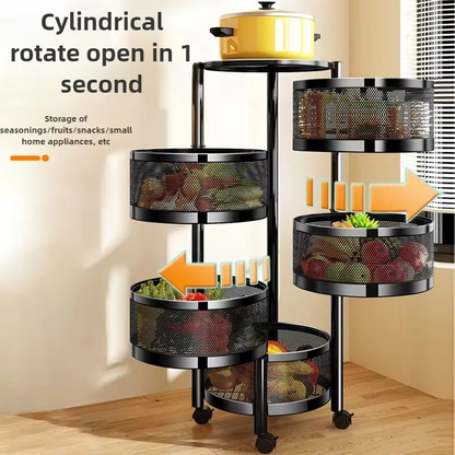 Adjustable 3-Tier Circular Kitchen Storage Organizer