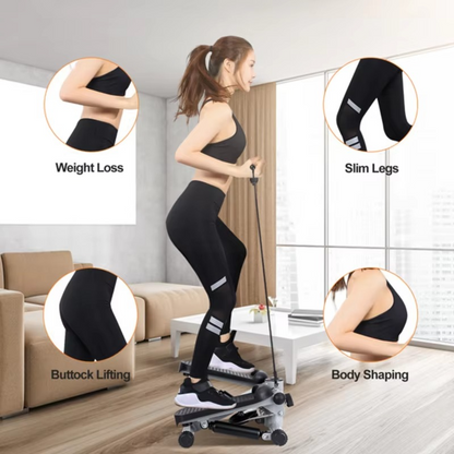 Compact Fitness Stepper with Bands and Digital Screen