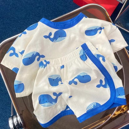 Soft Baby Summer Clothing Set, Breathable Top and Shorts