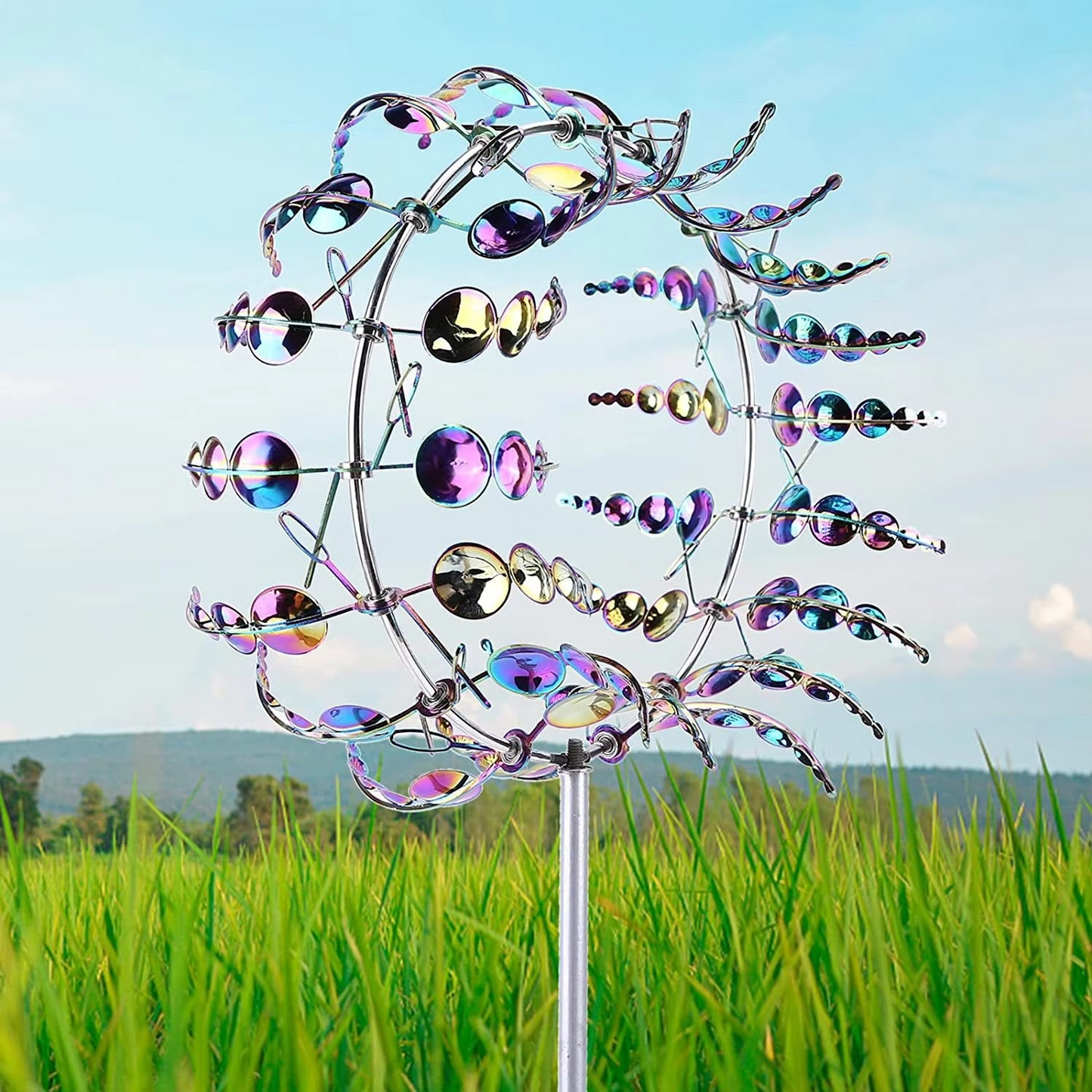 Outdoor Solar Powered Garden Wind Decor Sculpture