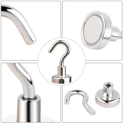 Heavy Duty 10 Pack Magnetic Hooks Set