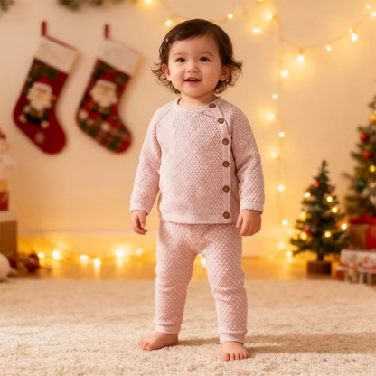 Soft Knit Baby Clothes Set for Autumn and Winter