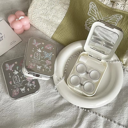 Compact Travel Contact Lens Case, 2 Pack Mini Storage Container