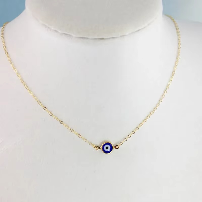 Protective Eye Bar Necklace in Silver Tone Steel
