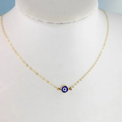 Protective Eye Bar Necklace in Silver Tone Steel