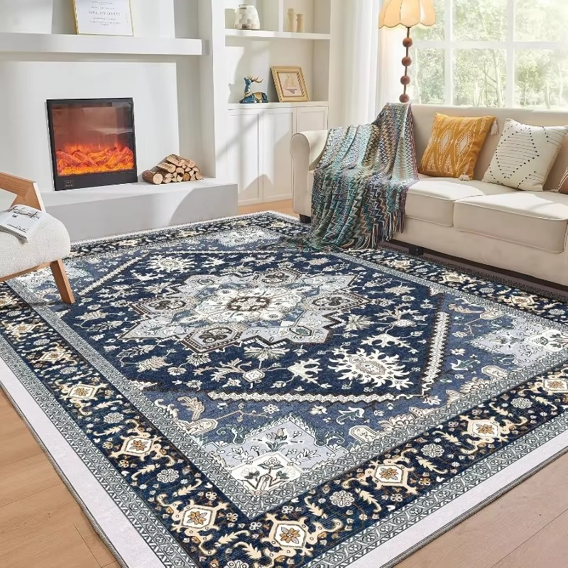 Plush Traditional Anti Slip Floor Rug for Home Decor