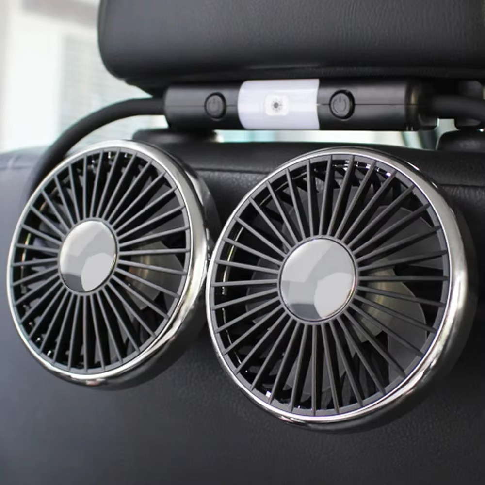 Cooling Car Vent Fan with LED Lights Adjustable