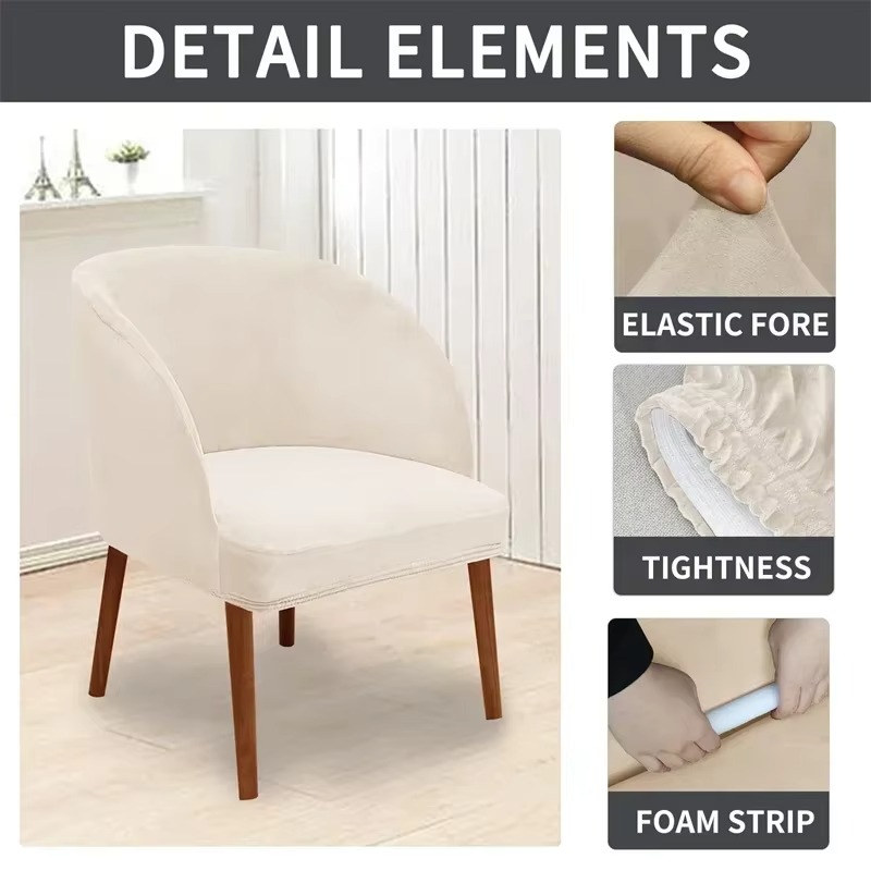 Stretchy Dining Chair Cover for Curved Armchairs