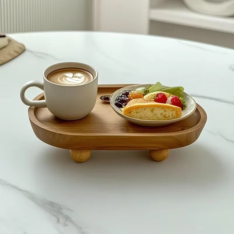 Natural Wooden Tray for Essential Oils and Home Storage