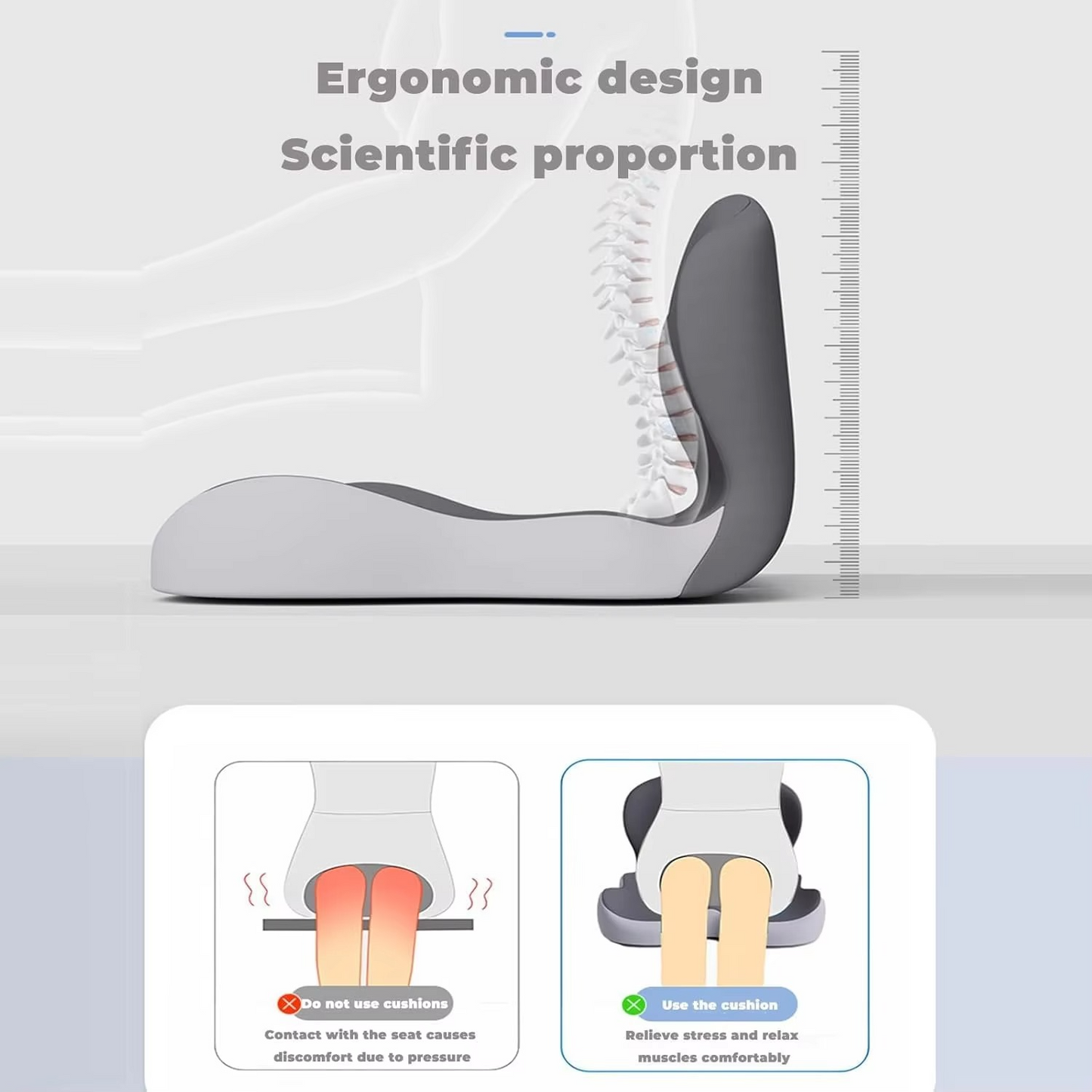 Comfortable Memory Foam Chair Cushion for Back Support