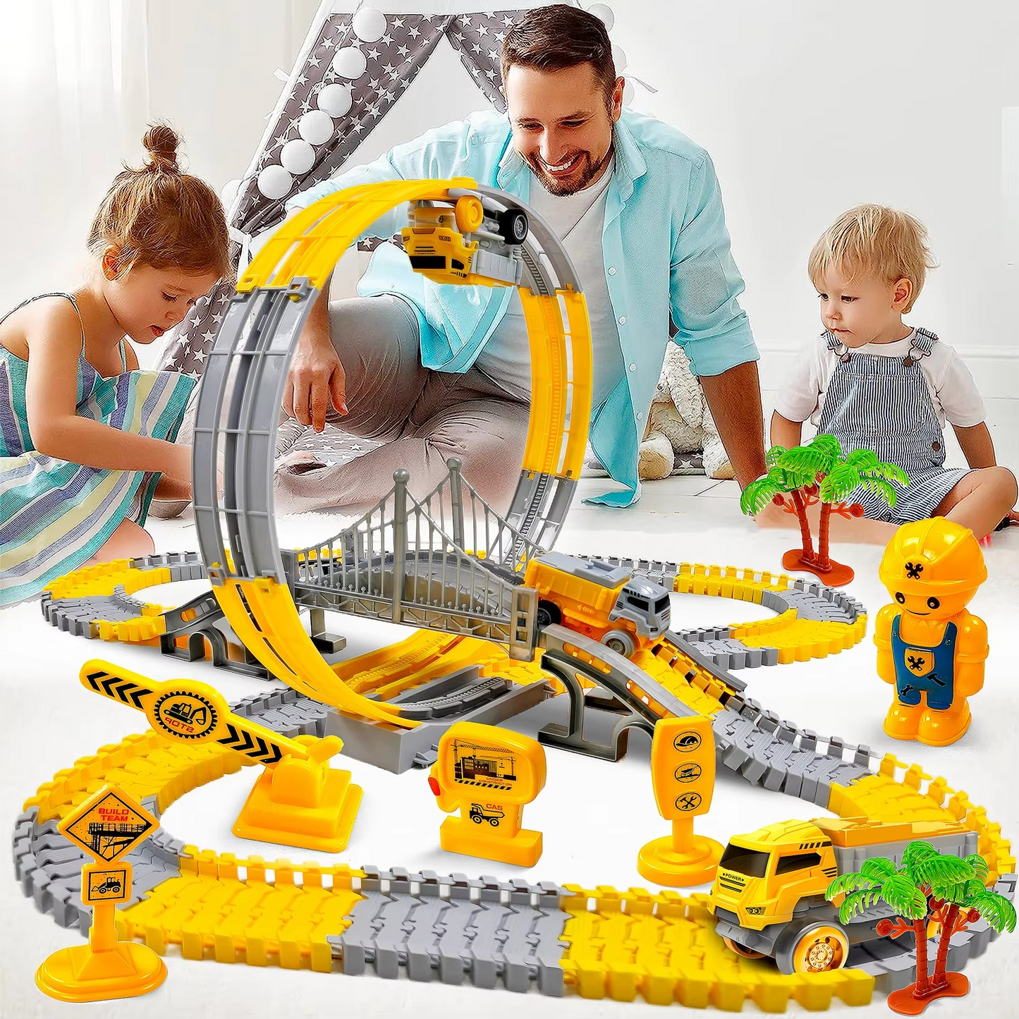 Fun Kids Racing Track Car Playset for Boys