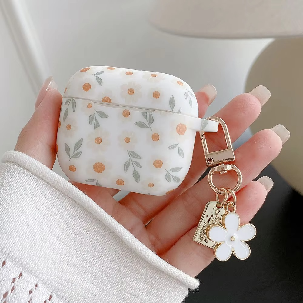 Colorful Pattern Soft Earbud Case with Keychain