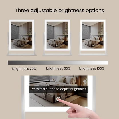 Large LED Vanity Mirror with Touch Screen Display