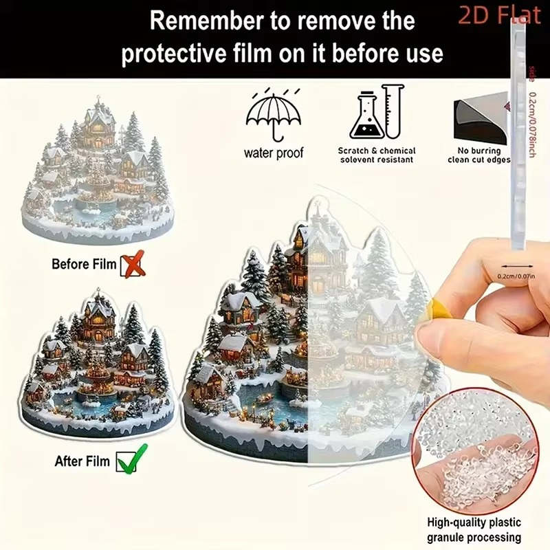 Colorful Holiday Desk Figurine With Rotating Snowman Scene