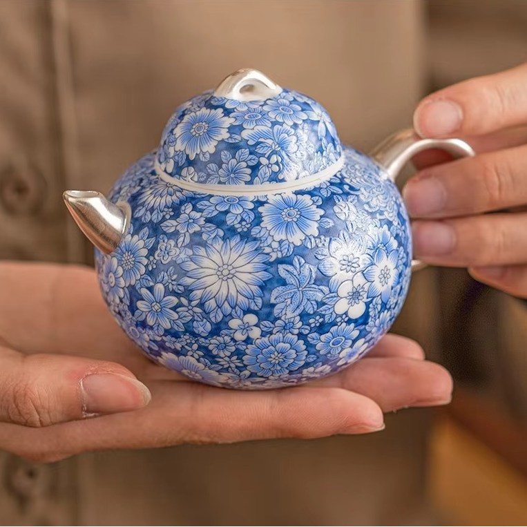 Classic White and Blue China Tea Pot Set