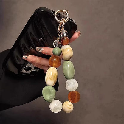 Fun Beaded Alien Phone Charm Keychain