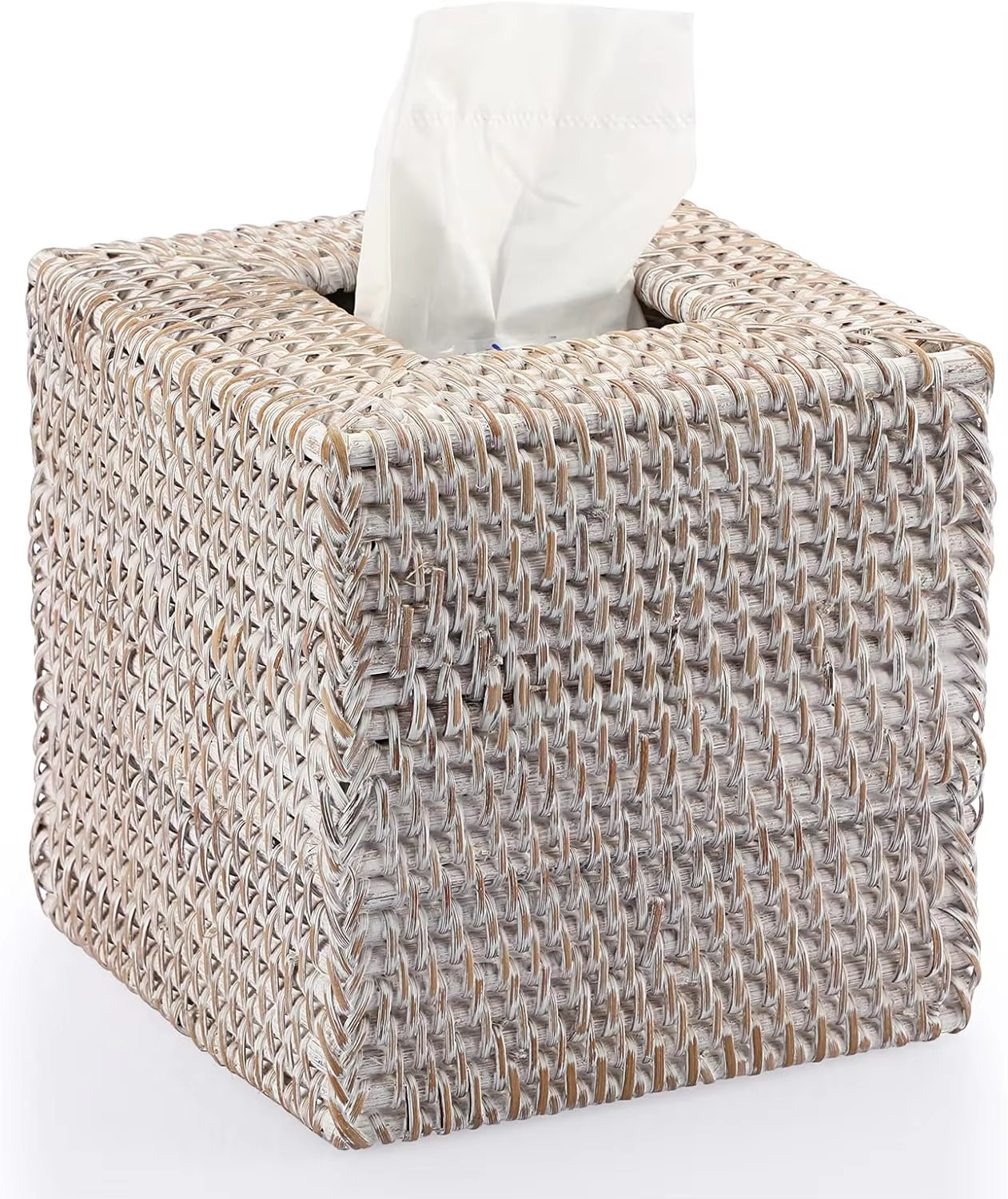 Natural Woven Square Tissue Holder Box