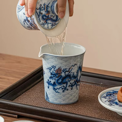 Traditional Chinese Dragon Porcelain Tea Infuser Set