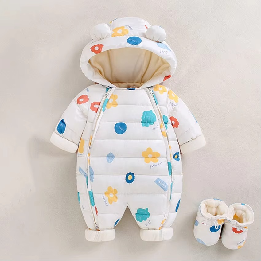 Soft Plush Hooded Jumpsuit for Baby and Toddler