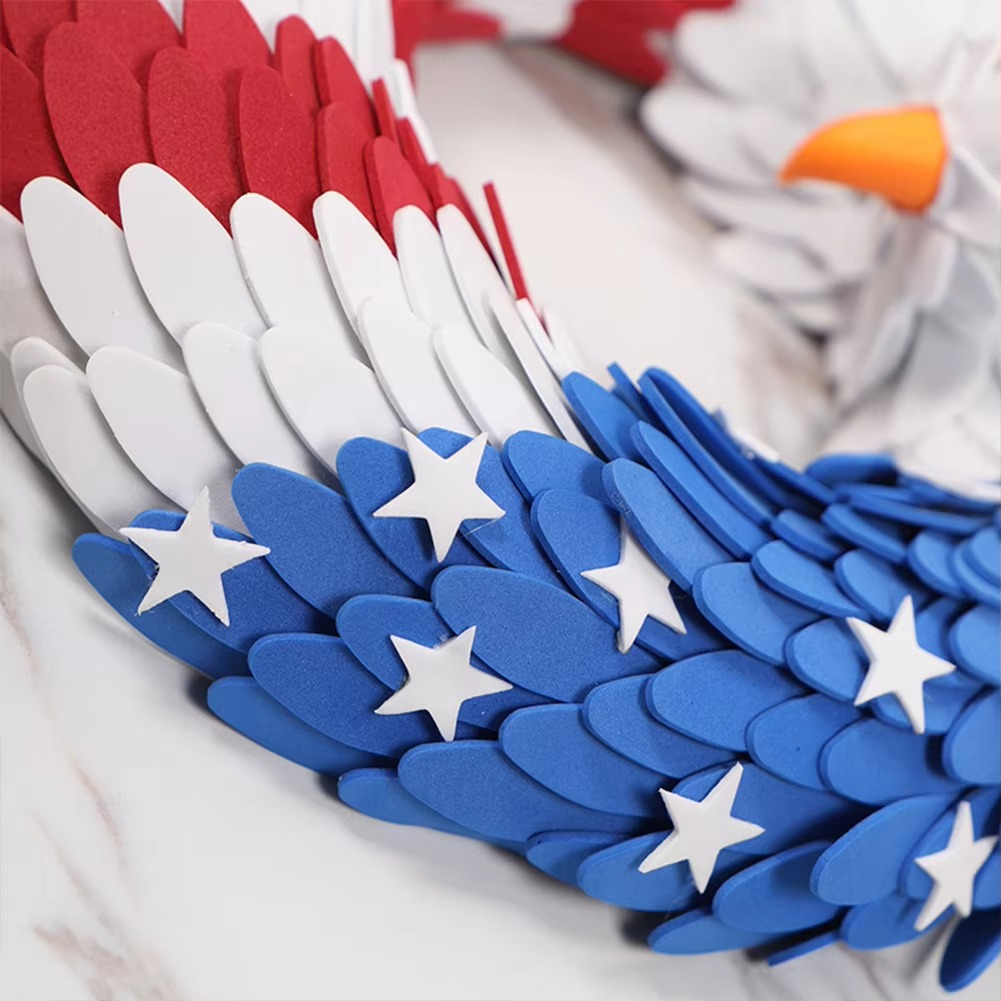 Red White Blue Star Wreath for 4th of July