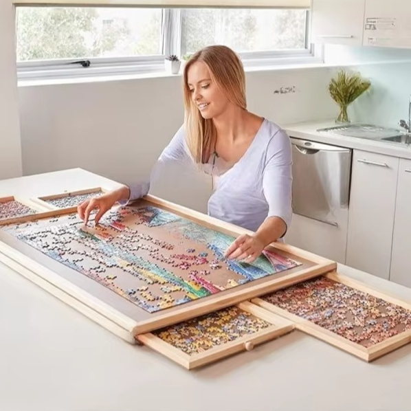 Large Jigsaw Puzzle Desk with Built-in Storage