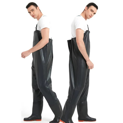 Insulated Rubber Fishing Waders with Boots for Men and Women - Hehif