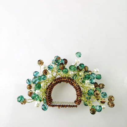 Vibrant Beaded Napkin Holders Set of 4
