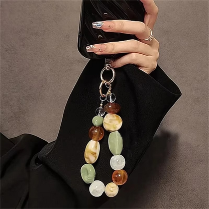 Fun Beaded Alien Phone Charm Keychain