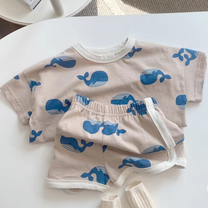 Soft Baby Summer Clothing Set, Breathable Top and Shorts