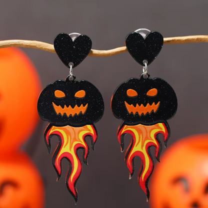 Spooky Plastic Earrings 8 Pair Pack - Hehif