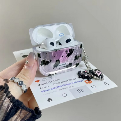 Cute Cat Earbuds Cover Soft Furry Phone Accessory