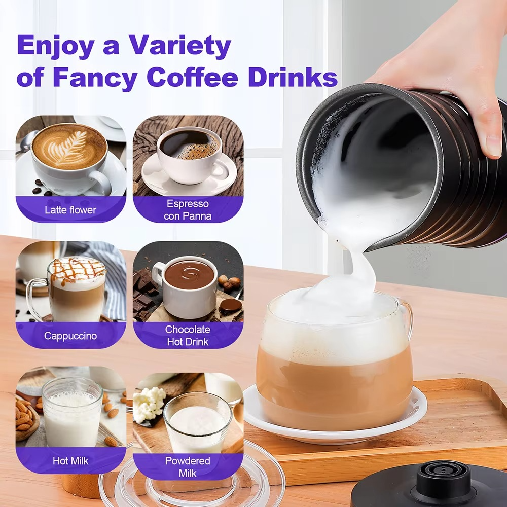 Multi-Function Electric Milk Frother for Coffee and Tea