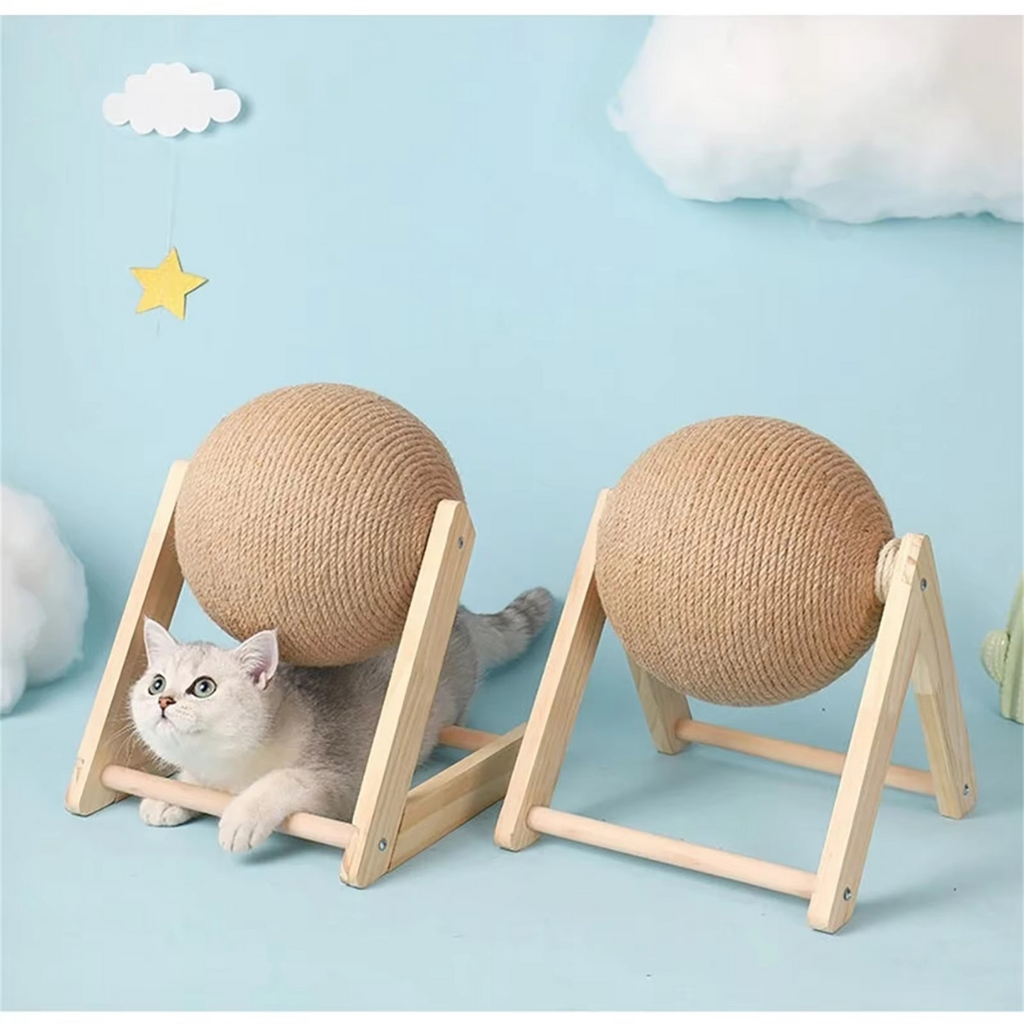 Sturdy Natural Fiber Cat Scratcher Toy