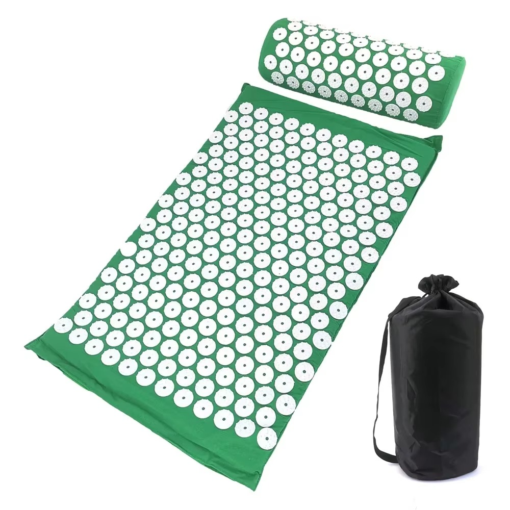 Relaxing Foam Massage Mat and Pillow Set for Back Pain Relief