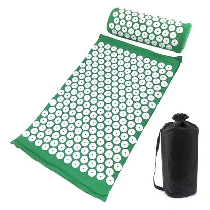 Relaxing Foam Massage Mat and Pillow Set for Back Pain Relief