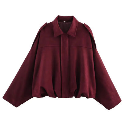 Ladies' Velvet Biker Jacket with Flare Sleeves