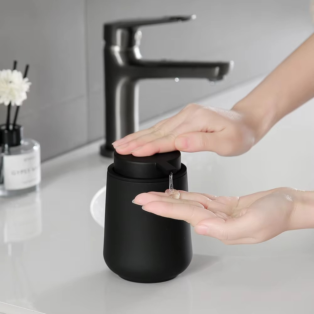 Sleek Black Refillable Hand Soap Bottle 11oz