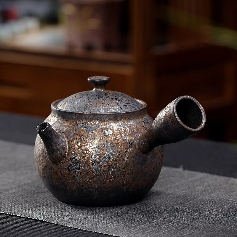 Traditional Asian Ceramic Handle Teapot 12oz