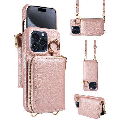Durable Leather iPhone Case with Magnetic Shield Protection