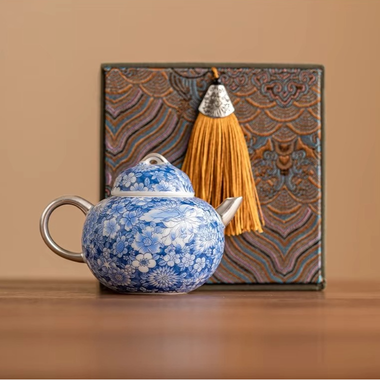 Classic White and Blue China Tea Pot Set