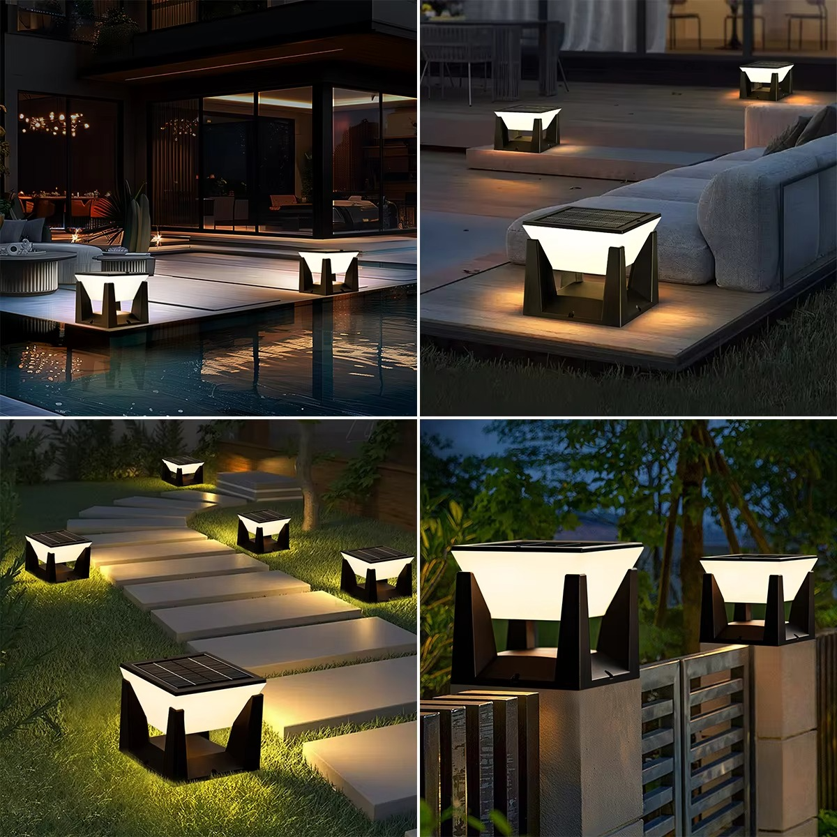 Bright Solar Powered LED Garden Lamp