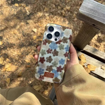 Colorful Floral Pattern Phone Cover with Swirl Design