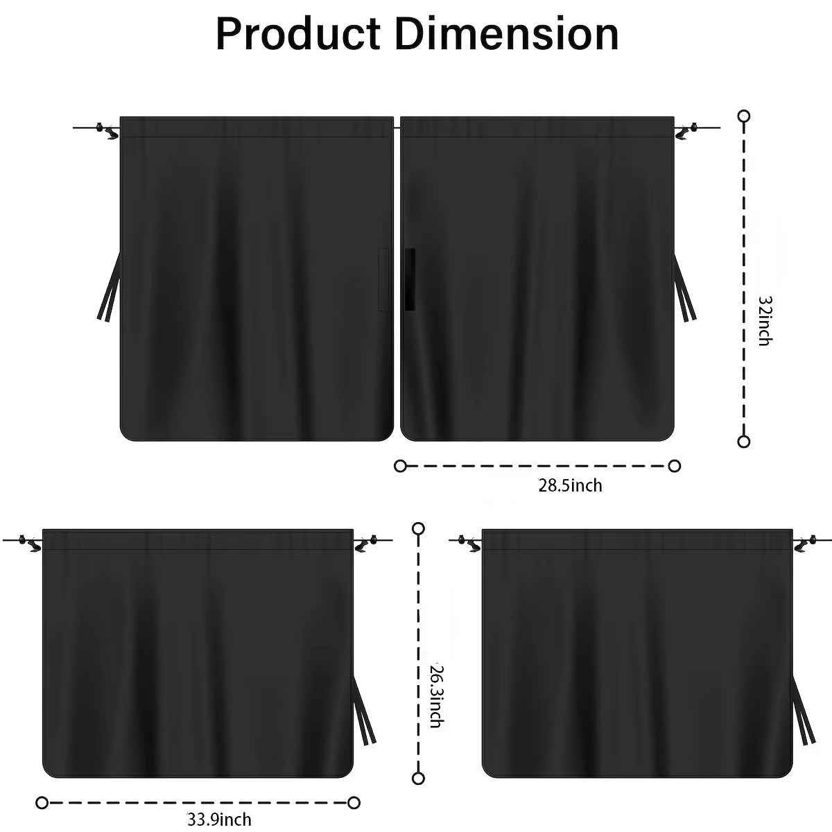 Universal Car Window Shade Kit with Storage Pouch