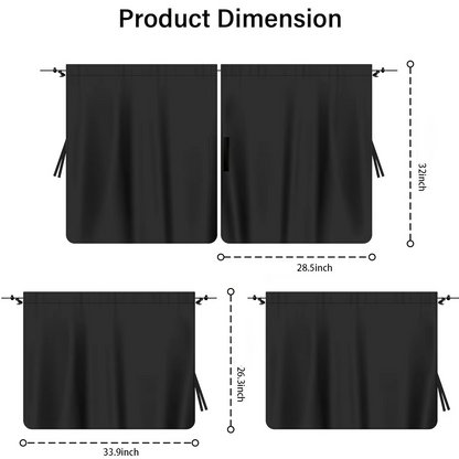 Universal Car Window Shade Kit with Storage Pouch