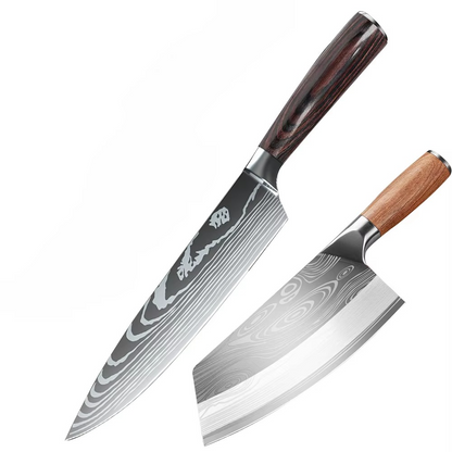Premium 8 Damascus Steel Chef Knife and Boning Knife Set